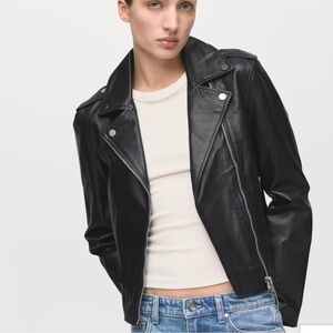 Leather biker jacket